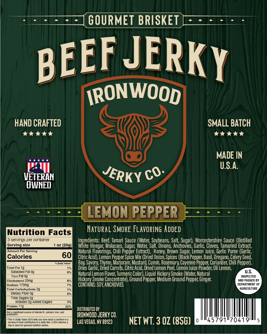 Lemon Pepper Brisket Beef Jerky