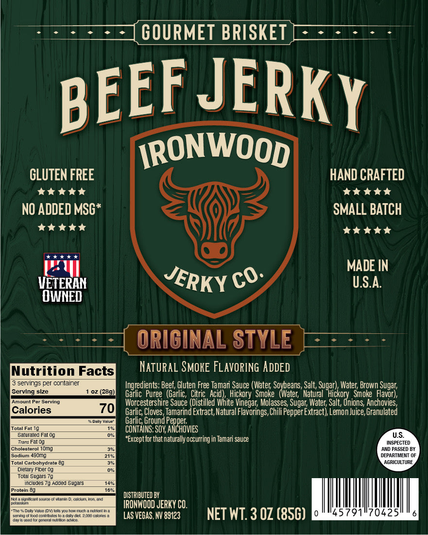 Original Flavor Brisket Beef Jerky (GLUTEN FREE)