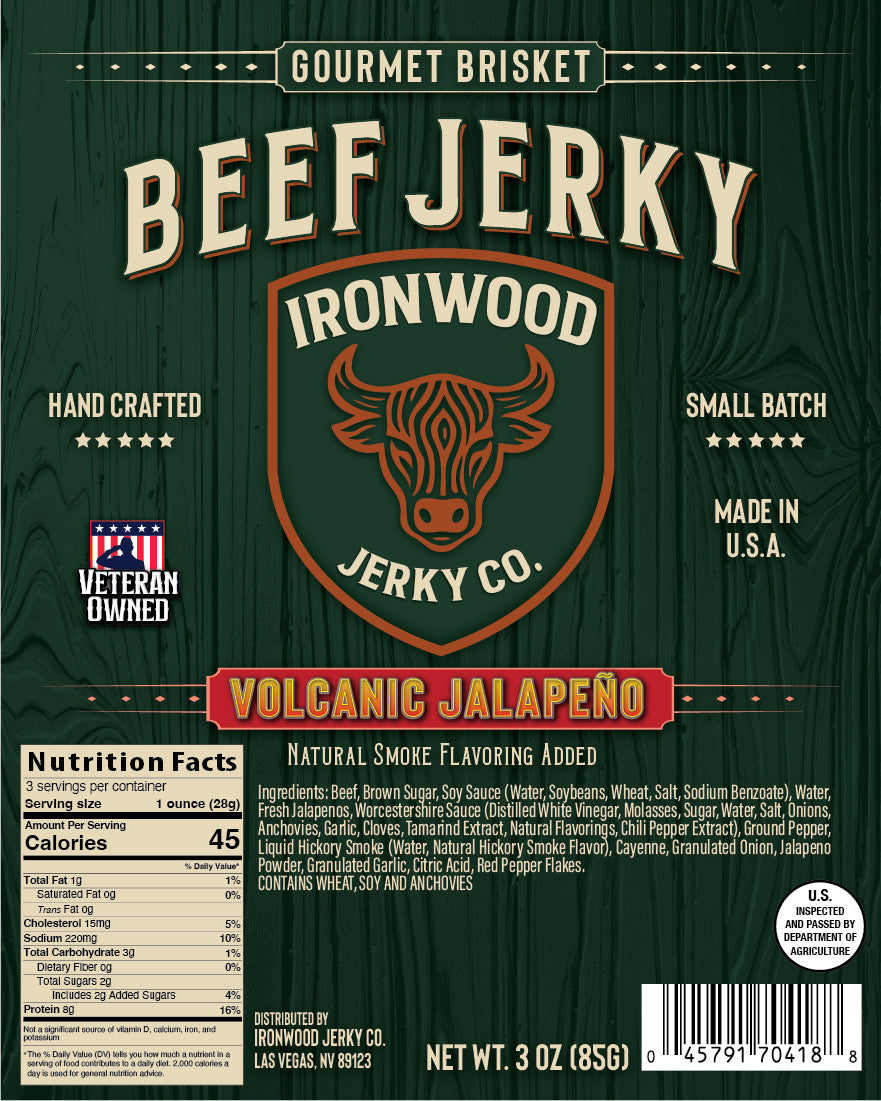Volcanic Jalapeno Brisket Beef Jerky