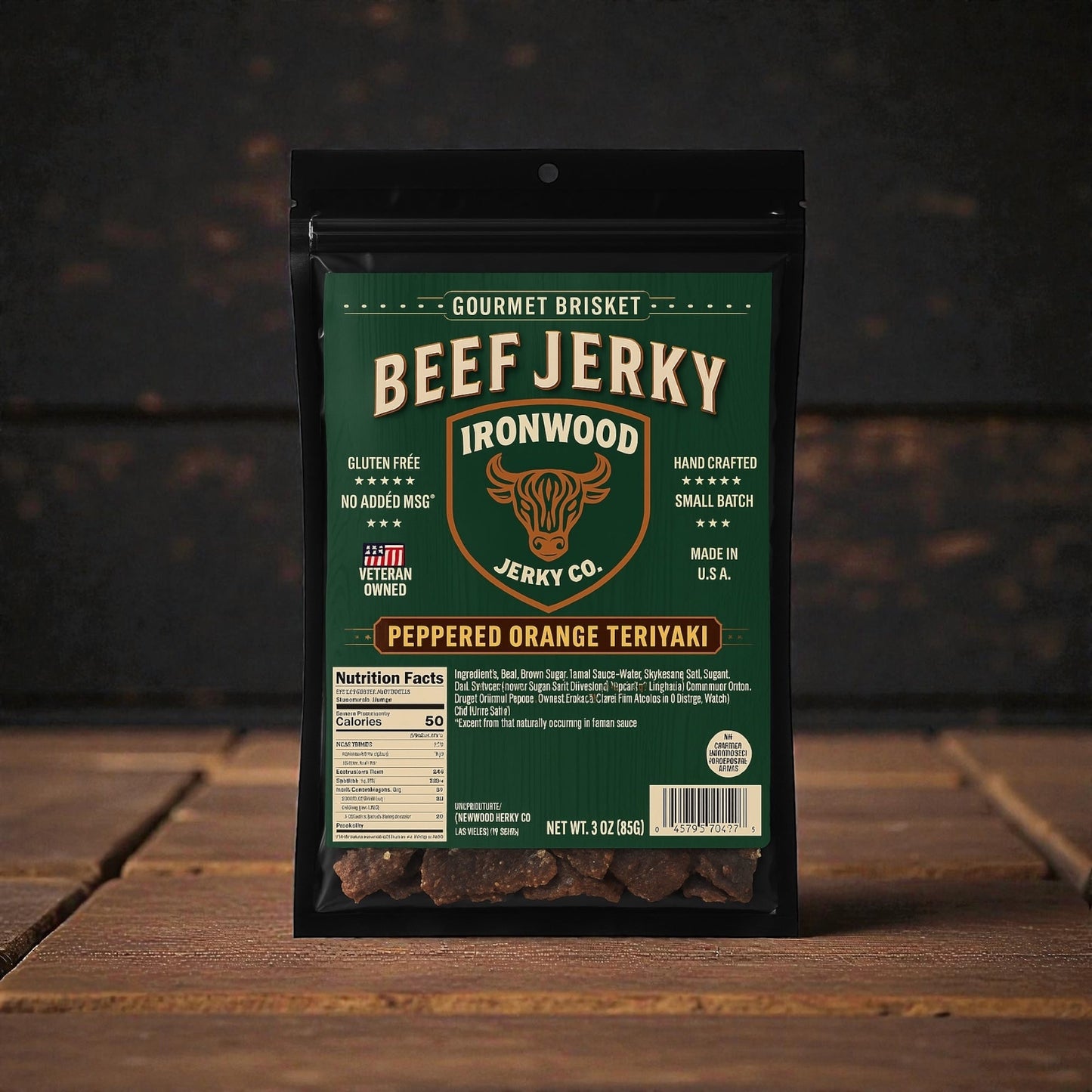Peppered Orange Teriyaki Beef Jerky