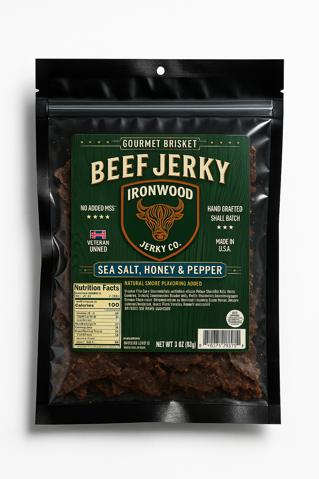 Sea Salt, Honey and Pepper Brisket Beef Jerky