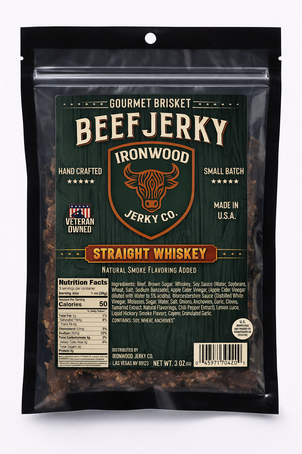 Straight Whiskey Brisket Beef Jerky